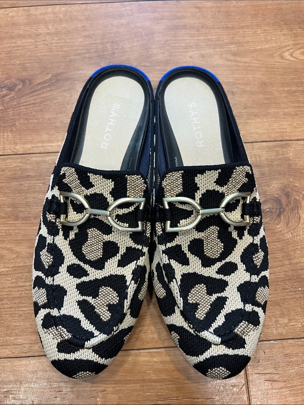 Rothy's Double Bit Leopard Loafer Mule 9